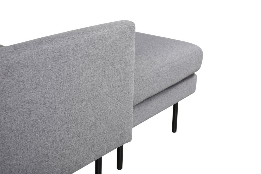 VENTURE DESIGN Zoom U-sofa - gr polyester og og svart stl