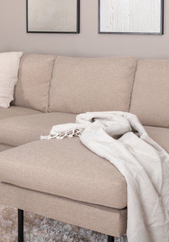 VENTURE DESIGN Zoom U-soffa - brun polyester och svart stl