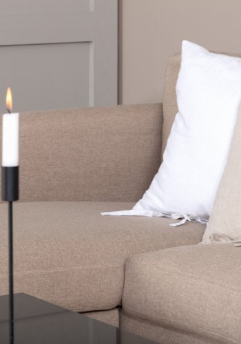 VENTURE DESIGN Zoom U-soffa - brun polyester och svart stl