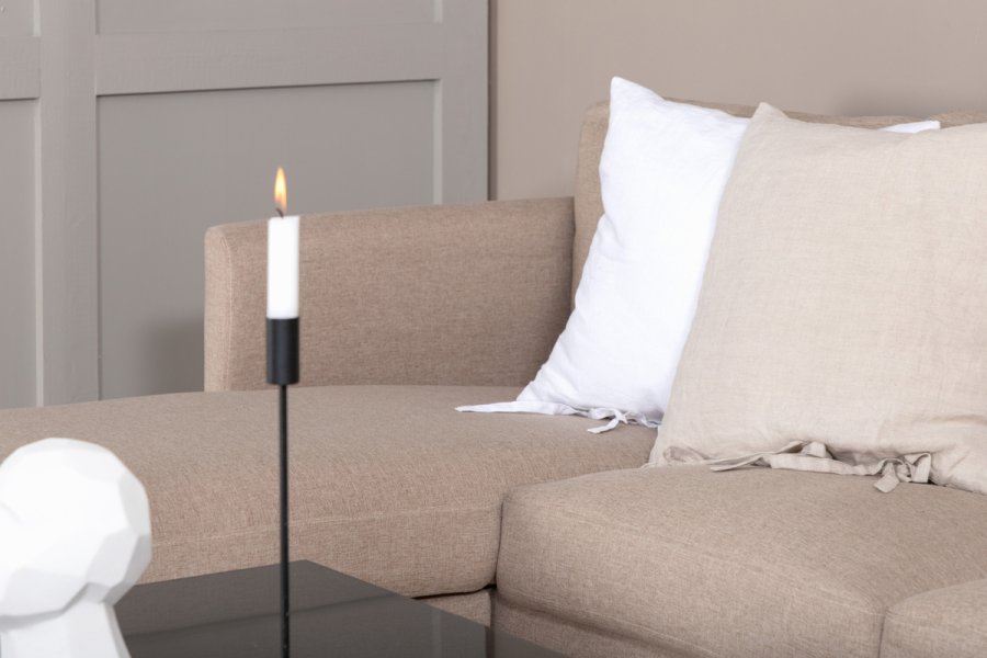 VENTURE DESIGN Zoom U-soffa - brun polyester och svart stl