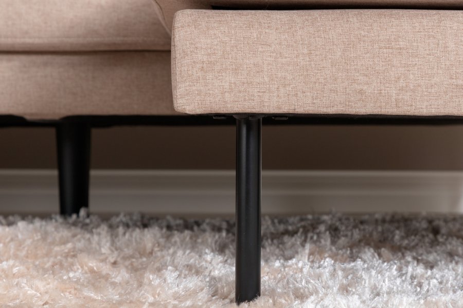 VENTURE DESIGN Zoom U-soffa - brun polyester och svart stl