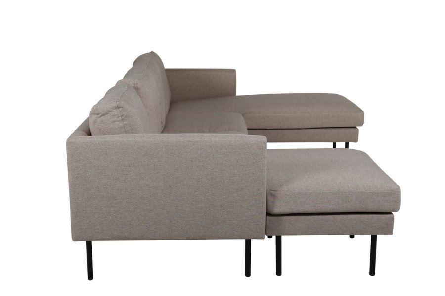 VENTURE DESIGN Zoom U-soffa - brun polyester och svart stl