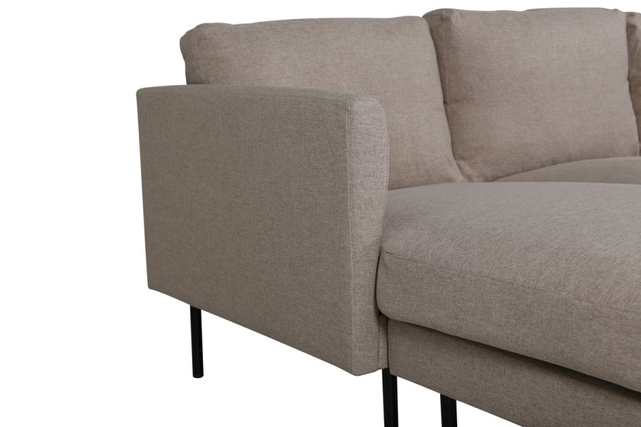 VENTURE DESIGN Zoom U-soffa - brun polyester och svart stl