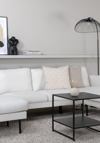 VENTURE DESIGN Zoom U-soffa - beige polyester och svart stl