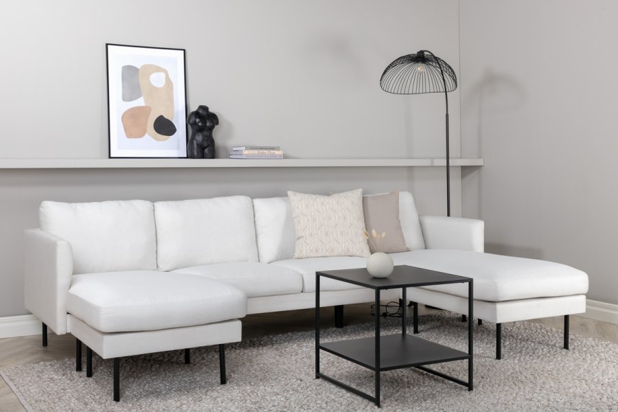 VENTURE DESIGN Zoom U-soffa - beige polyester och svart stl