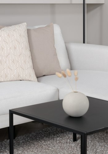 VENTURE DESIGN Zoom U-soffa - beige polyester och svart stl