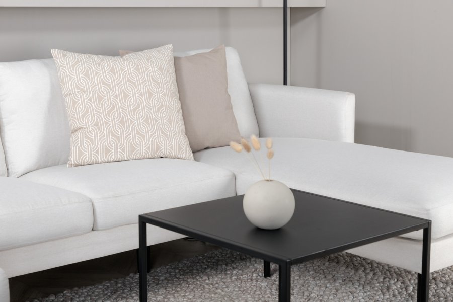 VENTURE DESIGN Zoom U-soffa - beige polyester och svart stl