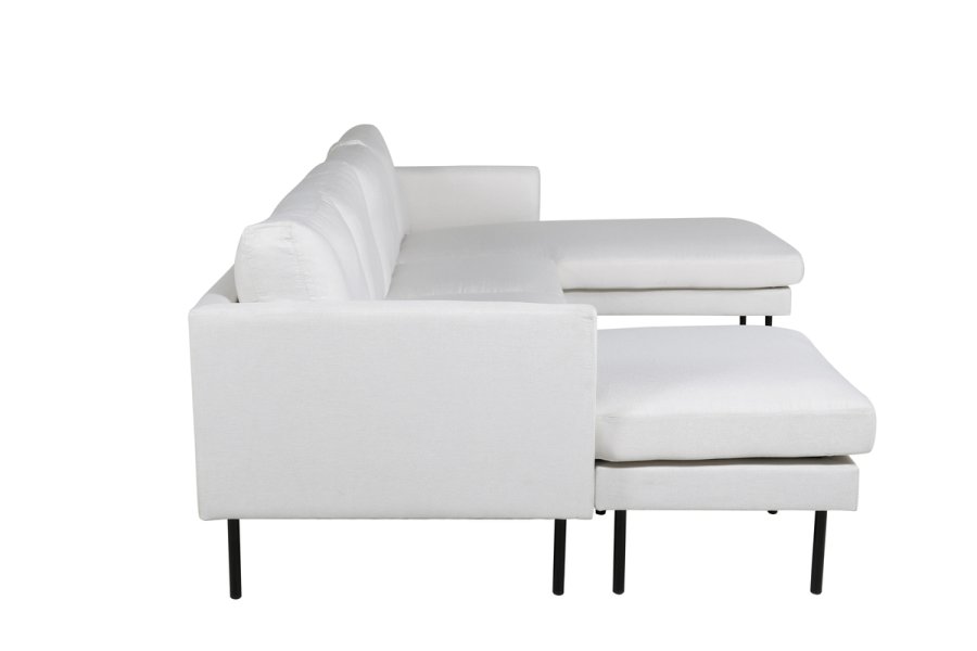 VENTURE DESIGN Zoom U-soffa - beige polyester och svart stl
