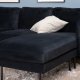 VENTURE DESIGN Zoom U-sofa - svart flyel og sort stl