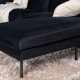 VENTURE DESIGN Zoom U-sofa - svart flyel og sort stl