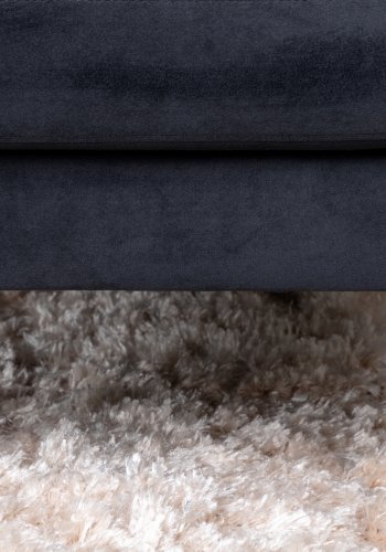 VENTURE DESIGN Zoom U-sofa - svart flyel og sort stl