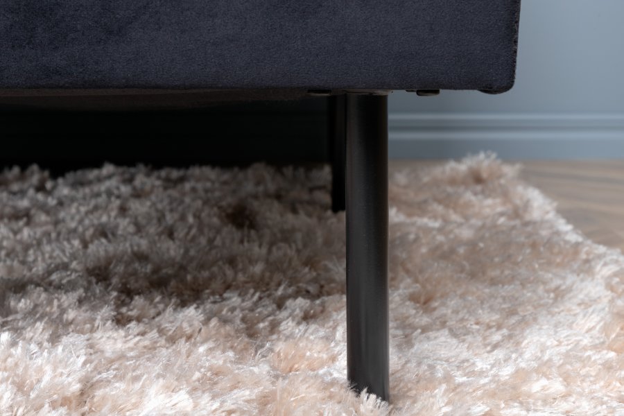 VENTURE DESIGN Zoom U-sofa - svart flyel og sort stl