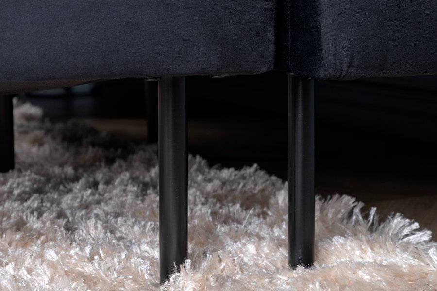 VENTURE DESIGN Zoom U-sofa - svart flyel og sort stl