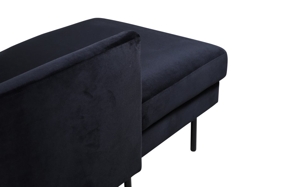 VENTURE DESIGN Zoom U-sofa - svart flyel og sort stl