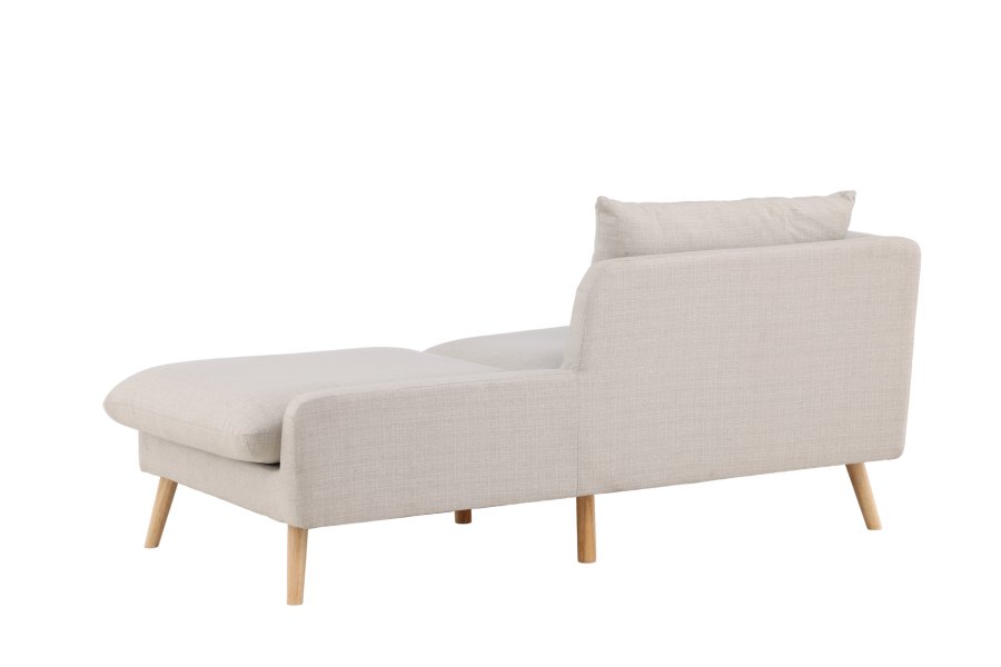 VENTURE DESIGN Tacoma 2-personers soffa - beige tyg och naturgummiträ
