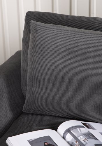 VENTURE DESIGN Durham 3-seters sofa - mrkegr flyel og furu