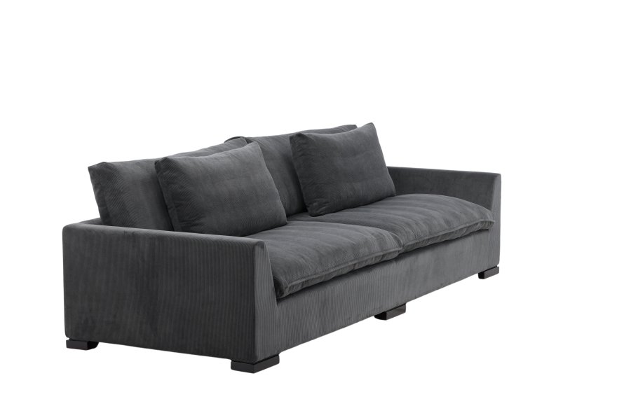 VENTURE DESIGN Durham 3-seters sofa - mrkegr flyel og furu