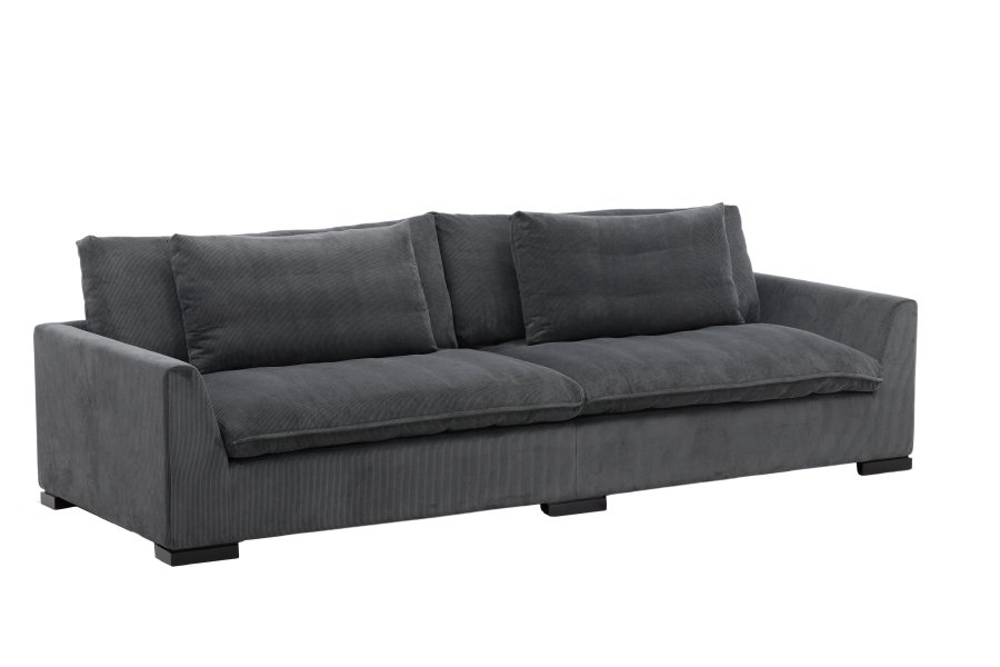 VENTURE DESIGN Durham 3-seters sofa - mrkegr flyel og furu