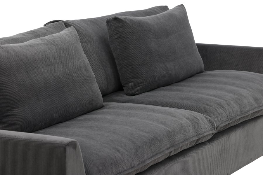 VENTURE DESIGN Durham 3-seters sofa - mrkegr flyel og furu