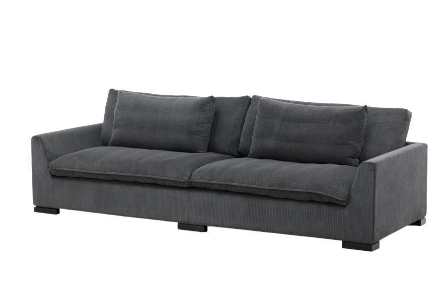 VENTURE DESIGN Durham 3-seters sofa - mrkegr flyel og furu