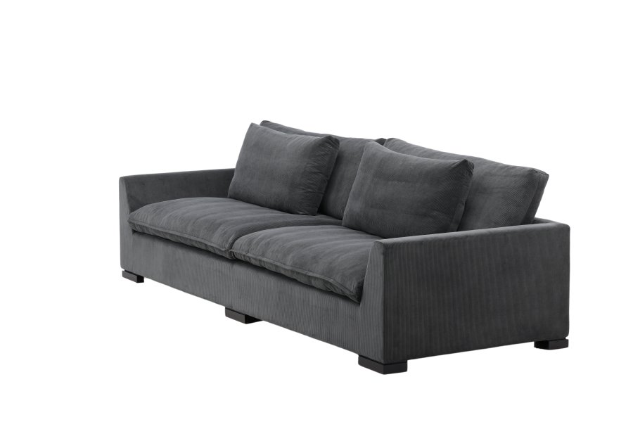 VENTURE DESIGN Durham 3-seters sofa - mrkegr flyel og furu