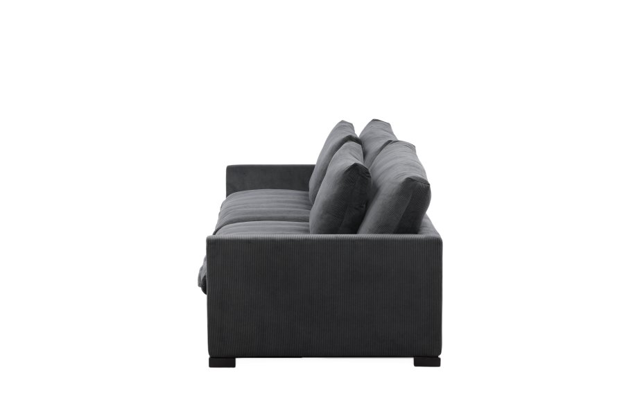 VENTURE DESIGN Durham 3-seters sofa - mrkegr flyel og furu