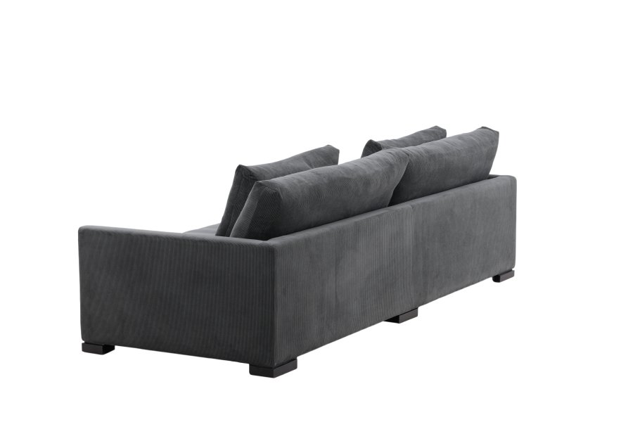 VENTURE DESIGN Durham 3-seters sofa - mrkegr flyel og furu