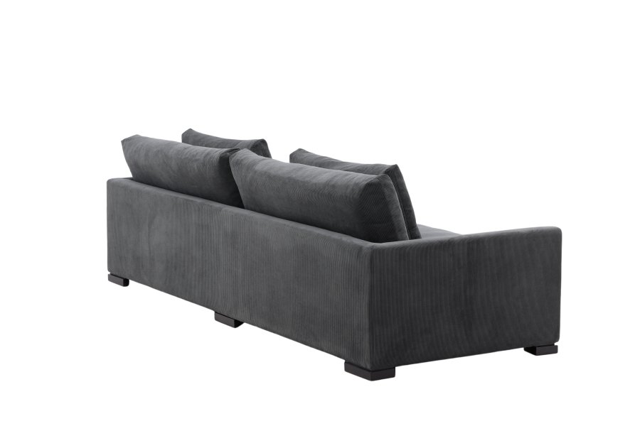VENTURE DESIGN Durham 3-seters sofa - mrkegr flyel og furu