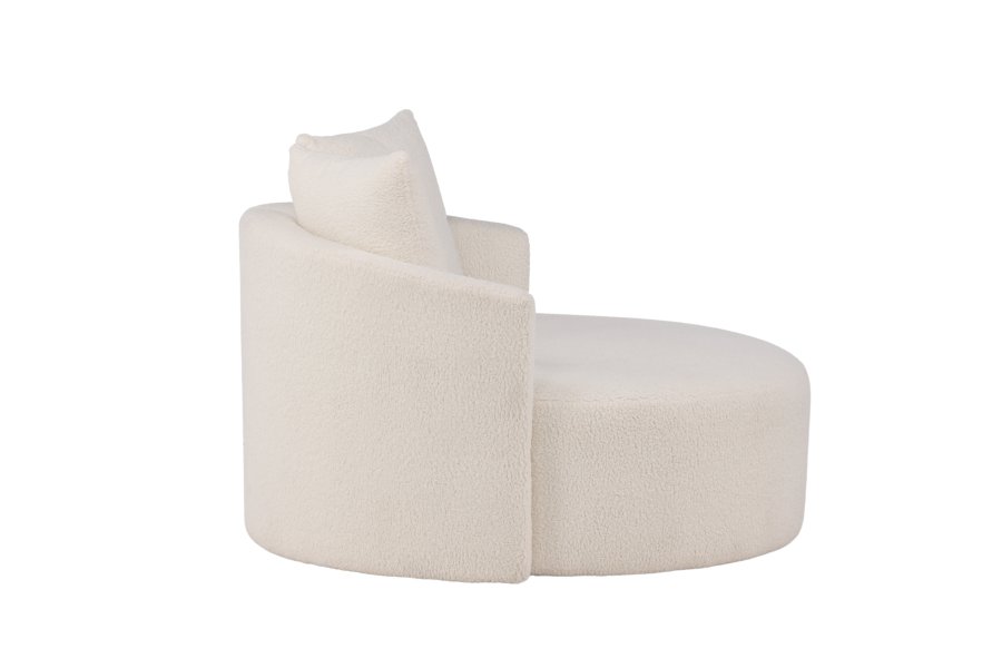 VENTURE DESIGN Kelso 2-Sitzer-Sofa, mit 2 Kissen – weißer Teddybär-Stoff, Polyester und Kiefernholz