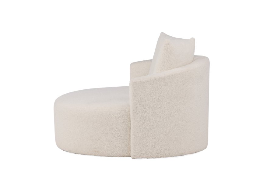 VENTURE DESIGN Kelso 2-Sitzer-Sofa, mit 2 Kissen – weißer Teddybär-Stoff, Polyester und Kiefernholz