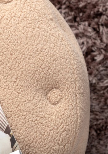 VENTURE DESIGN Benjamin puff, rund - beige teddystoff (55)