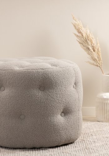 VENTURE DESIGN Benjamin puff, rund - gr teddystoff (55)