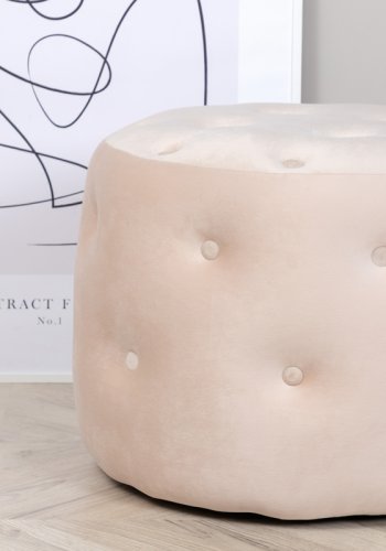 VENTURE DESIGN Benjamin puff, rund - beige flyel (55)