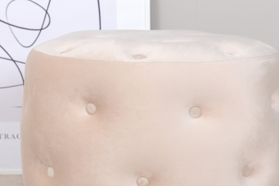 VENTURE DESIGN Benjamin puff, rund - beige flyel (55)