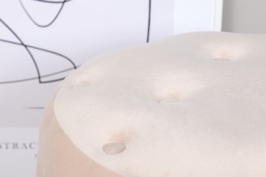 VENTURE DESIGN Benjamin puff, rund - beige flyel (55)