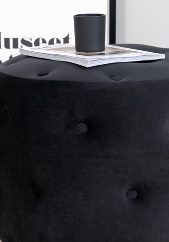VENTURE DESIGN Benjamin puff, rund - svart flyel (55)