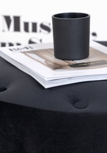 VENTURE DESIGN Benjamin puff, rund - svart flyel (55)