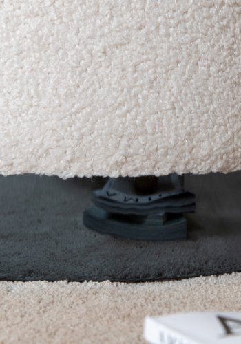 VENTURE DESIGN Benji puff, sylinder - hvit teddystoff polyester og svart stl (35)