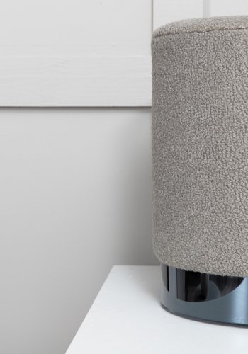 VENTURE DESIGN Benji puff, sylinder - gr teddystoff polyester og svart stl (35)