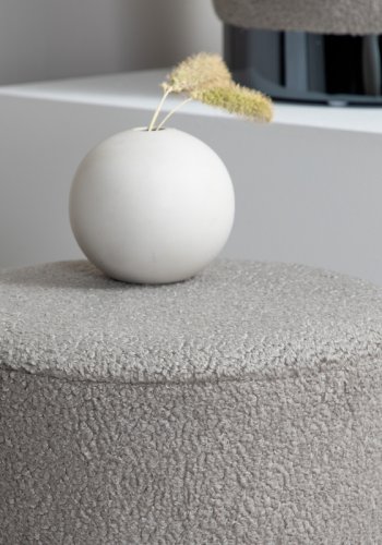 VENTURE DESIGN Benji puff, sylinder - gr teddystoff polyester og svart stl (35)