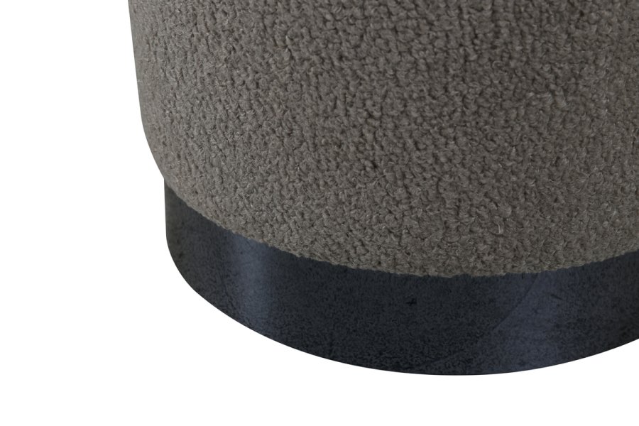 VENTURE DESIGN Benji puff, sylinder - gr teddystoff polyester og svart stl (35)