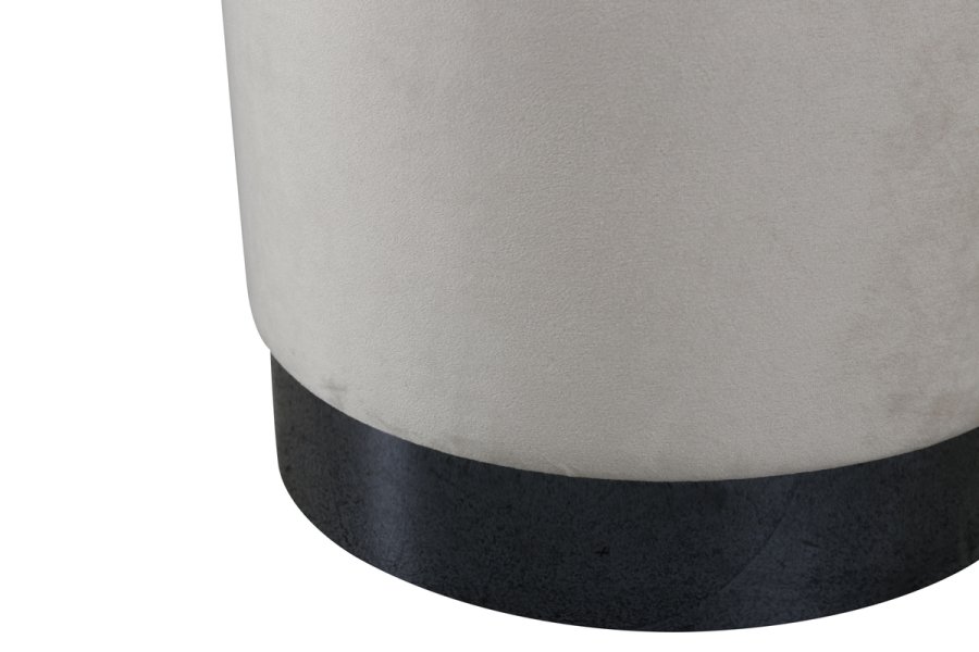VENTURE DESIGN Benji puff, sylinder - beige flyel og svart stl (35)