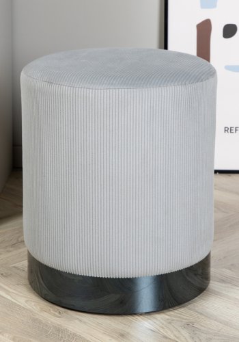 VENTURE DESIGN Benji puff, sylinder - gr flyel og svart stl (35)