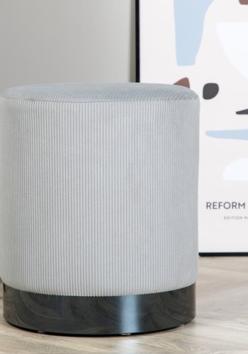 VENTURE DESIGN Benji puff, sylinder - gr flyel og svart stl (35)