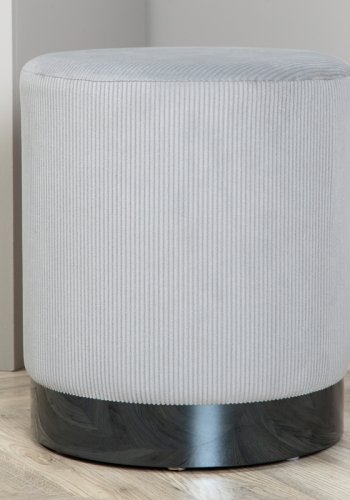 VENTURE DESIGN Benji puff, sylinder - gr flyel og svart stl (35)