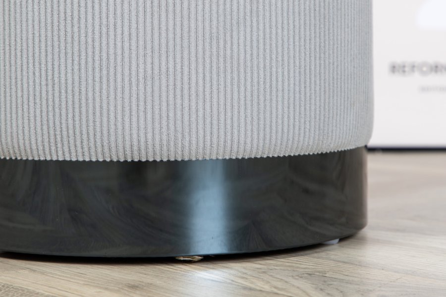 VENTURE DESIGN Benji puff, sylinder - gr flyel og svart stl (35)