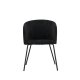 VENTURE DESIGN Berit Esszimmerstuhl, mit Armlehnen – schwarzer Polyestersamt und schwarzer Stahl