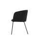 VENTURE DESIGN Berit Esszimmerstuhl, mit Armlehnen – schwarzer Polyestersamt und schwarzer Stahl