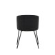 VENTURE DESIGN Berit Esszimmerstuhl, mit Armlehnen – schwarzer Polyestersamt und schwarzer Stahl