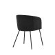 VENTURE DESIGN Berit Esszimmerstuhl, mit Armlehnen – schwarzer Polyestersamt und schwarzer Stahl